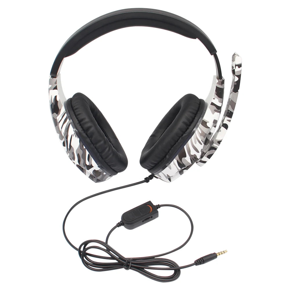 Camouflage Gaming Headset 3.5mm AUX Jack Wired Headphones Gamer Cool Game Headphone With Microphone For PS4 Xbox One PC Phone