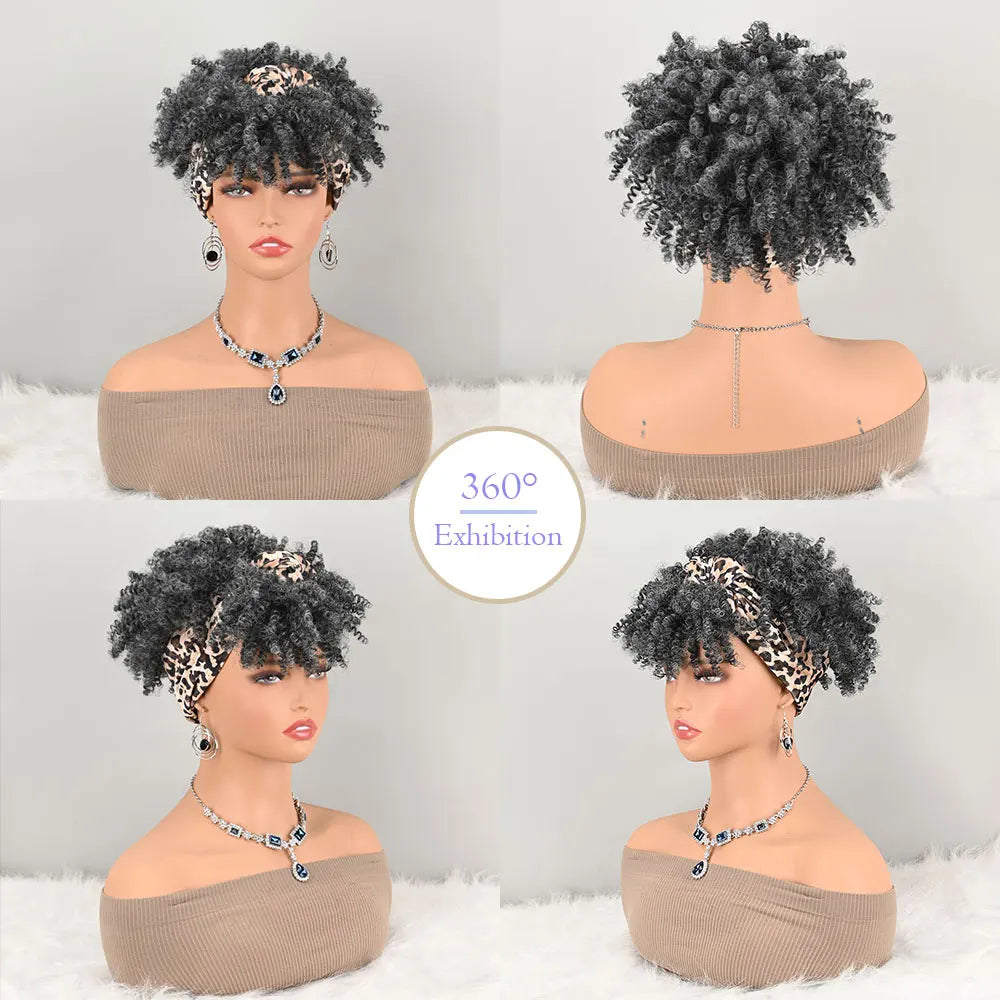 Black Headband Afro Wig