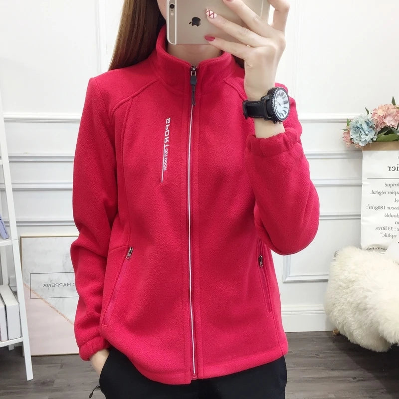 Plus Size XL-5XL Autumn winter Women's Casual Cardigan Jacket Outdoor Sports Snowflake Fleece Top Youth Couple Fleece Clothing