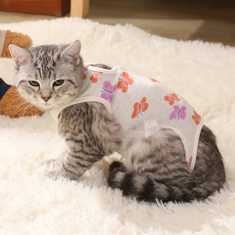 Kattunge-gjenopprettingsdrakter for valper, kjæledyrvest for katter, anti-slikking, kirurgi, gjenopprettingsklær, pustende kjæledyrpleie, jumpsuit for hunder, utstyr