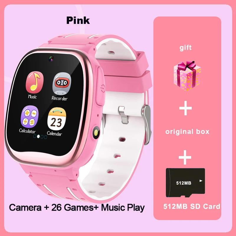 Kids Smart Watch With 26 Game Music MP3 Player Video HD Selfie Camera Calculator Flashlight Recording Pedometer Watch Boys Girls