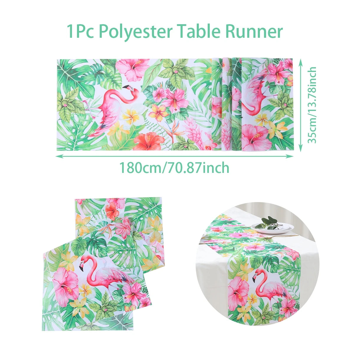 Hawaiian Garland Table Runner Hawaii Luau Tropical Party Decor Kids Favors Tableware ALOHA Summer Beach Birthday Party Supplies