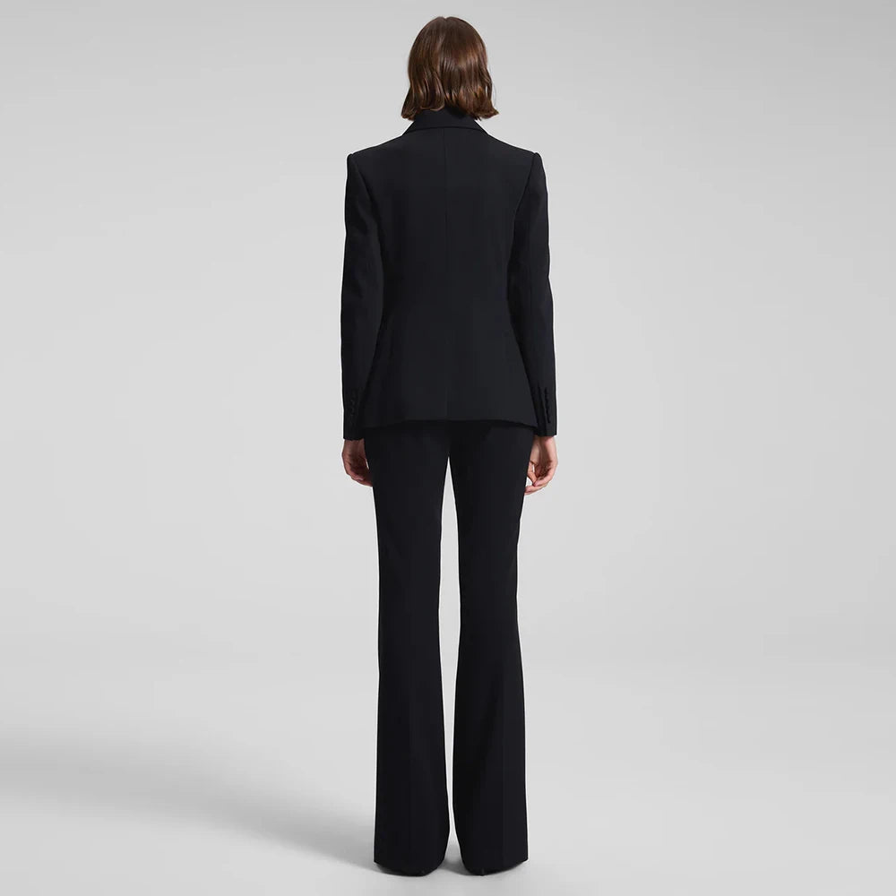Classic Women two Pieces Suit Set Customized Size Color Notch Lapel One Button Jacket Pant Set Office Business Female Clothing