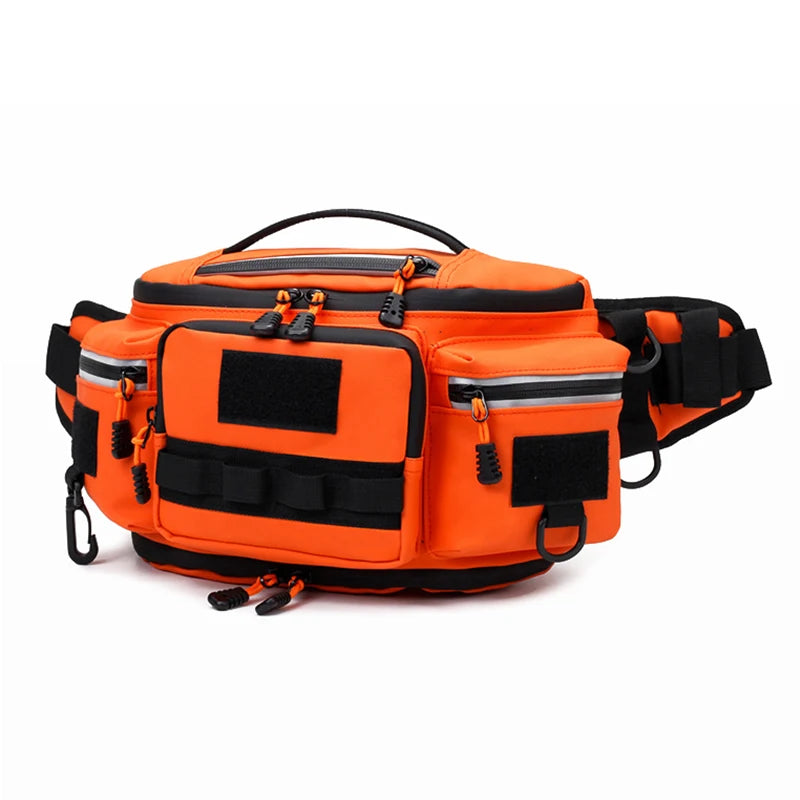 Fishing Lure Waist Bag Large Fish Box Accessories Outdoor Sports Tackle Gear Belt Bag Multi-pockets Crossbody Fishing Bag