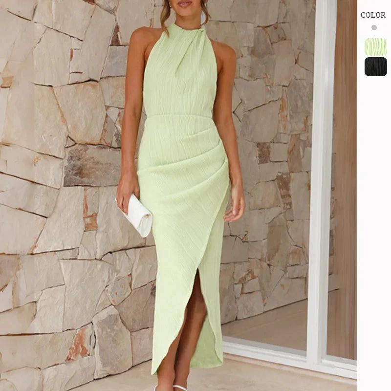 New Fashion Women Summer Halter Backless Long Dress Woman Clothing Evening Party Dresses Casual Sexy Costume Mujer Vestido