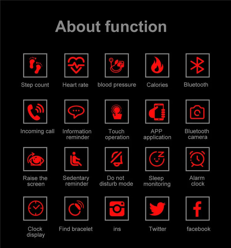 Smart Sports Bracelet Men And Women Pedometer Heart Rate Blood Pressure Fitness Tracker Smartwatch Bluetooth for iOS Android+BOX