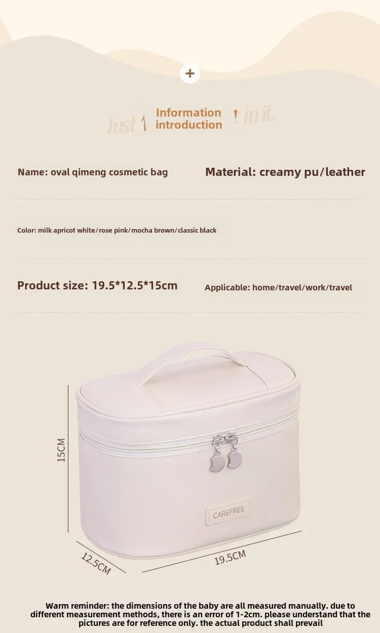 Makeup Bag for Women Large Capacity Travel Cosmetic Organizer with Brush Holder Waterproof Toiletry Pouch Portable Makeup Case