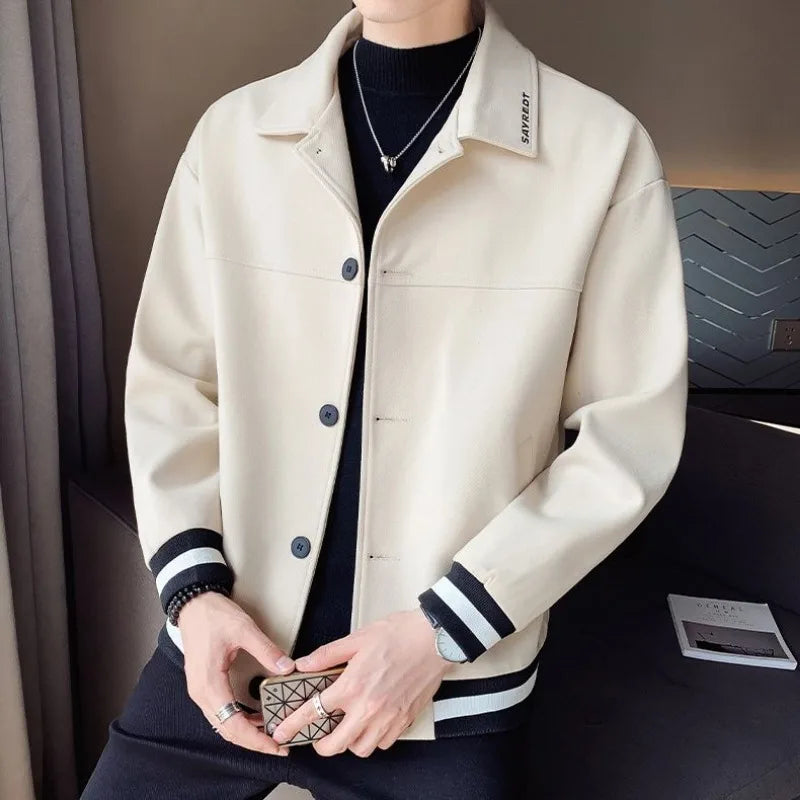 Men's Jackets Spring Autumn Short Slim Fit Male Wool & Blends Coats Cheap Clothes Offer Stylish Vintage Clothing Fashion