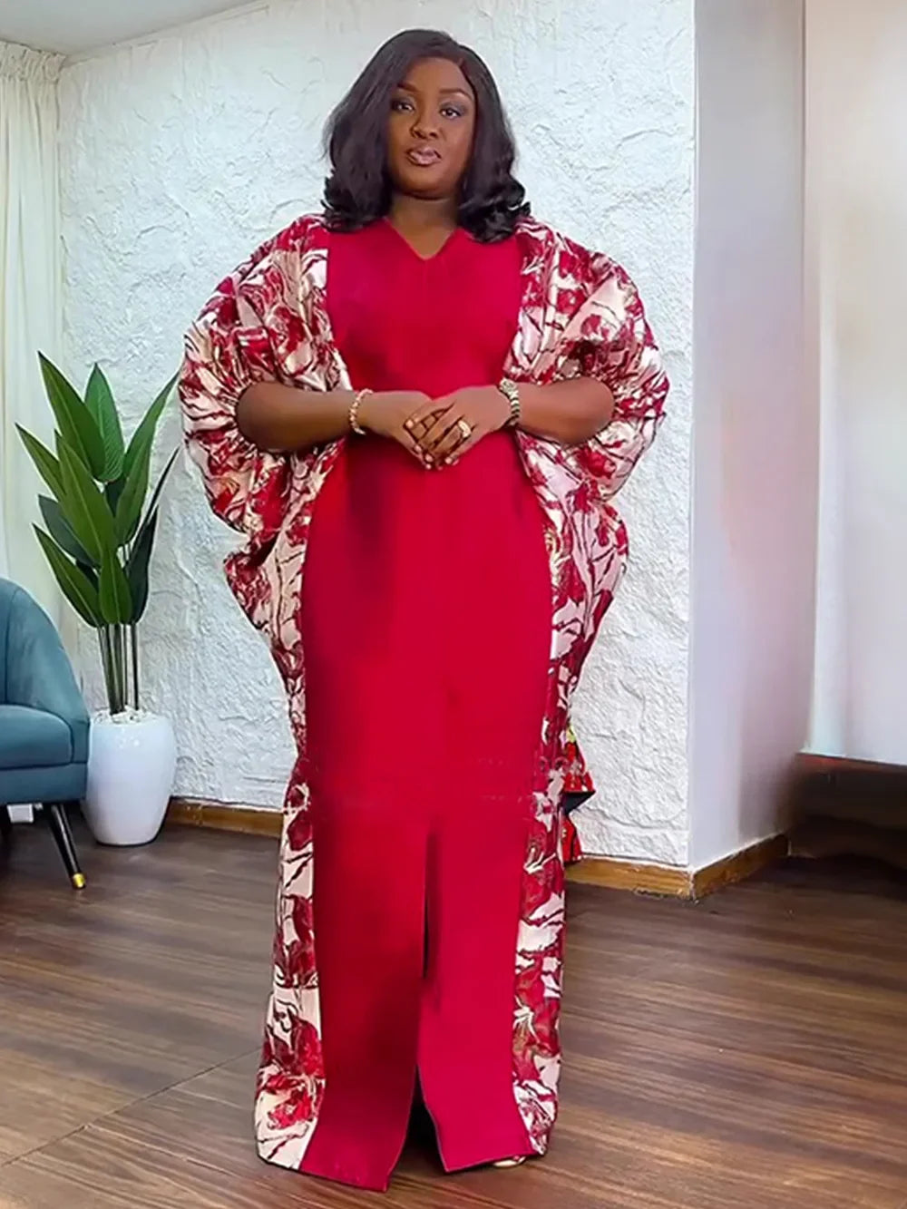 Customized Elegant African Dresses for Women Muslim Embroidery Boubou Robe Dashiki Africa Clothes Ankara Outfit Evening Gown wit