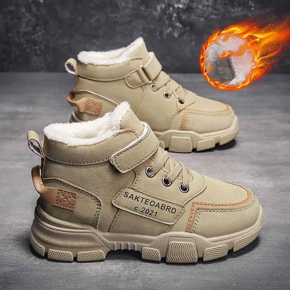 Winter Snow Boots For Children rend Fashion Plush Cotton Shoes Thick Warm Teenager Faux Fur Boots For Kids