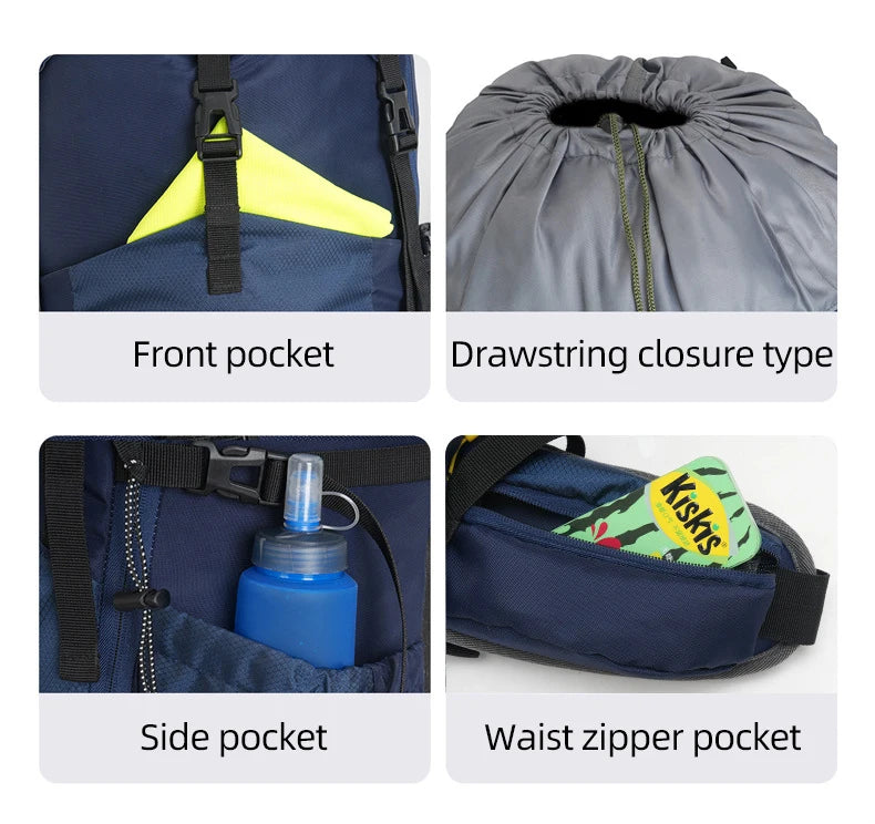 Hiking Backpack With Rain Cover Outdoor Camping Climbing Trekking Bag Large Sport Gear Organiser Daypack Travel Luggage Rucksack
