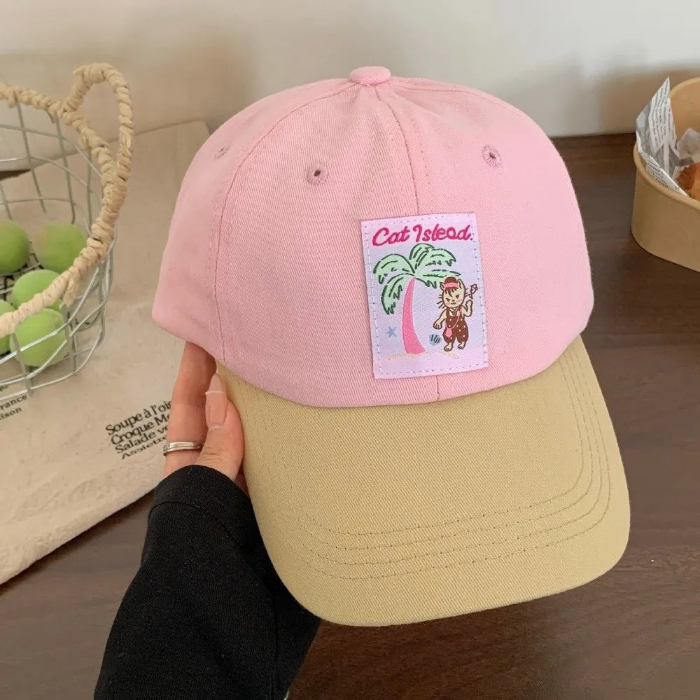 Fashion Korean Baseball Hat Embroidery Cute Peaked Cap Visor Spring Summer Snapback Cap Girls