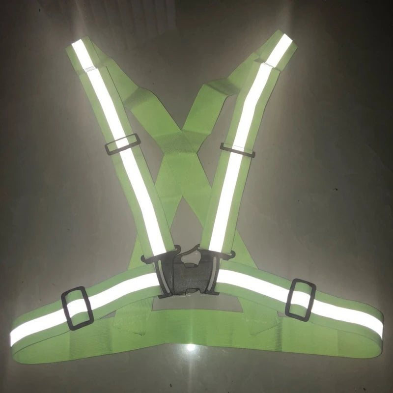 Reflective Traffic Labor Protection Construction Strap Night Running Sports Cycling Reflective Clothing Elastic Vest Fluorescent