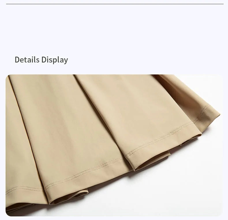 Women's Yoga Skirt - Anti-Slip Fake Two-Piece Tennis Skirt with Built-in Shorts, High Waist Slimming Workout Skirt for Badminton