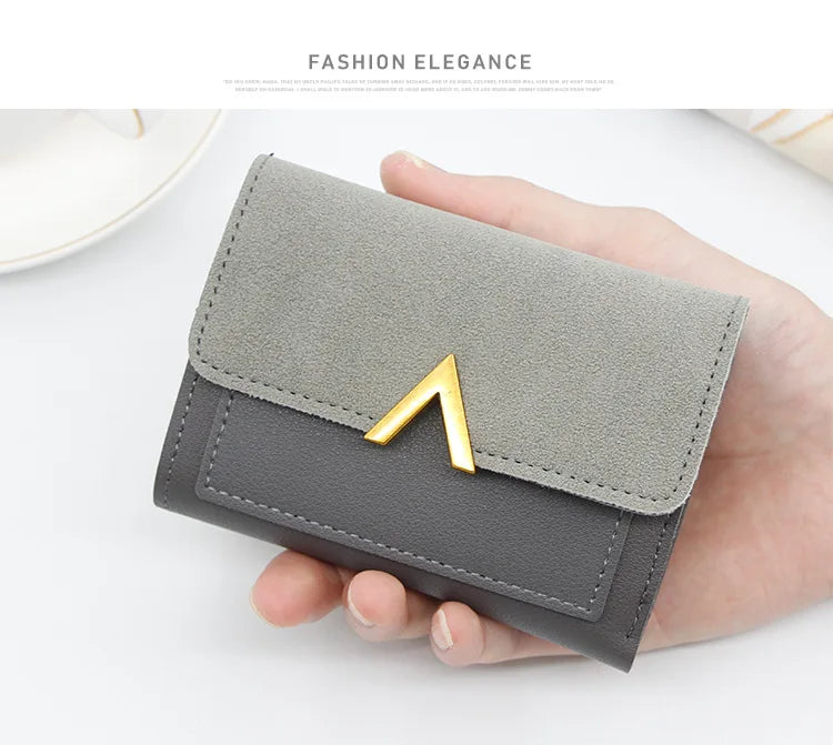 New Simple Short Women Wallets High Quality Card Holder Large Capacity Female Coin Purses  Small Card Bag Wallet For Girls