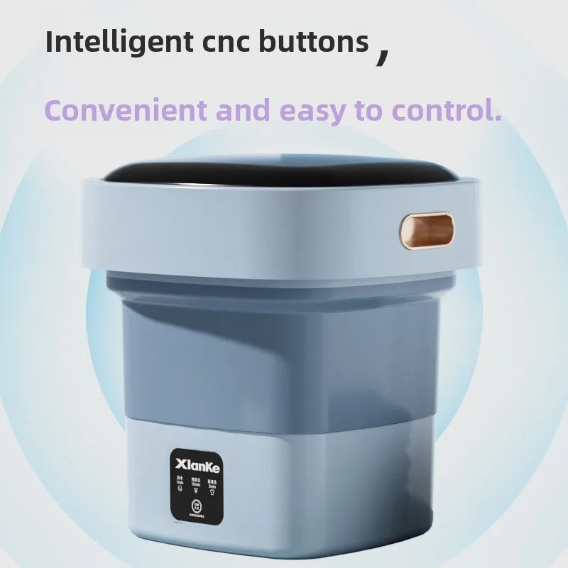 Bærbar, sammenleggbar minivaskemaskin med blålys, smart CNC-steriliseringsvaskemaskin for sovesal