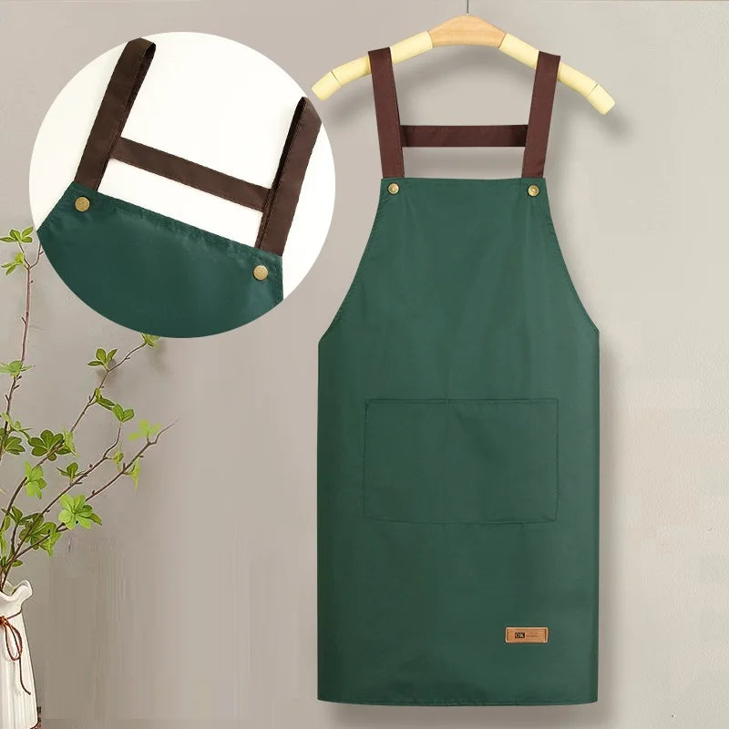 Tablier de cuisine unisexe en toile imperméable et ajustable, idéal pour les chefs, les serveurs et les cadeaux