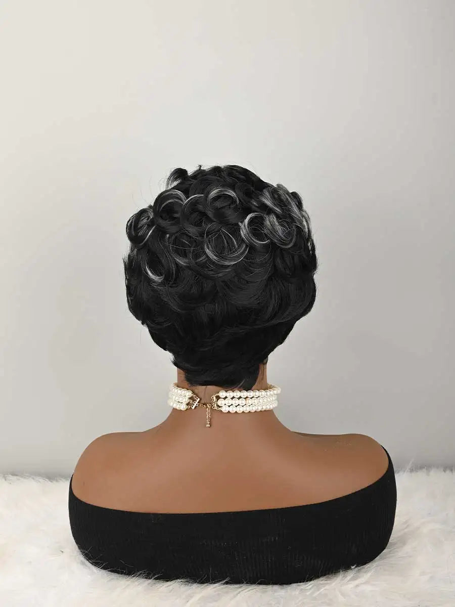 Short Pixie Wigs Short Curly Pixie Wigs Synthetic Wigs Natural Wavy Pixie Cut Wig Short Curly Layered Pixie Wig