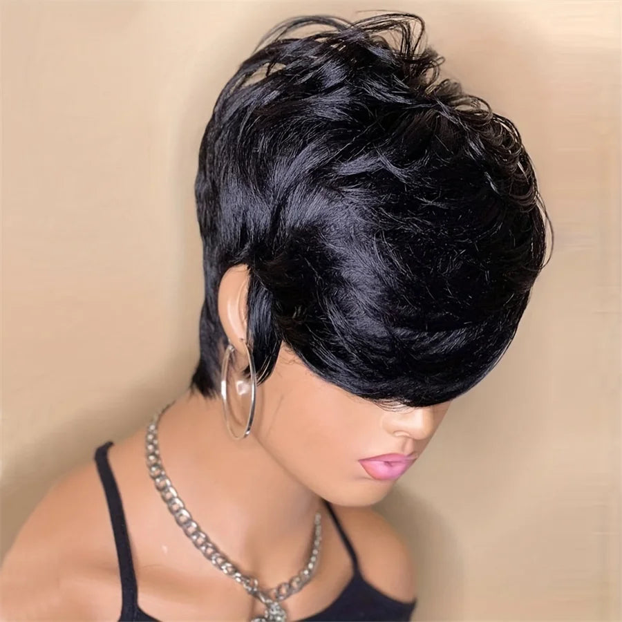 Short Straight Pixie Wig