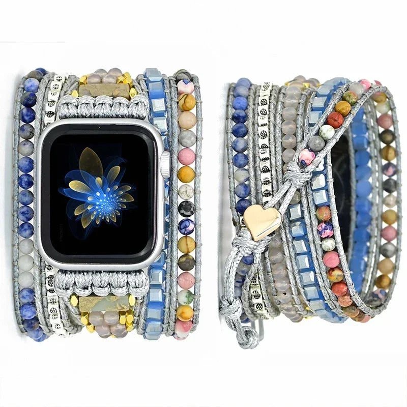 Bohemia Strap for Apple Watch Ultra Band 49mm 44mm 45mm 41mm 42mm 38 Handmade Natural Beads Bracelet Iwatch Series 8 7 6 Se 5 3