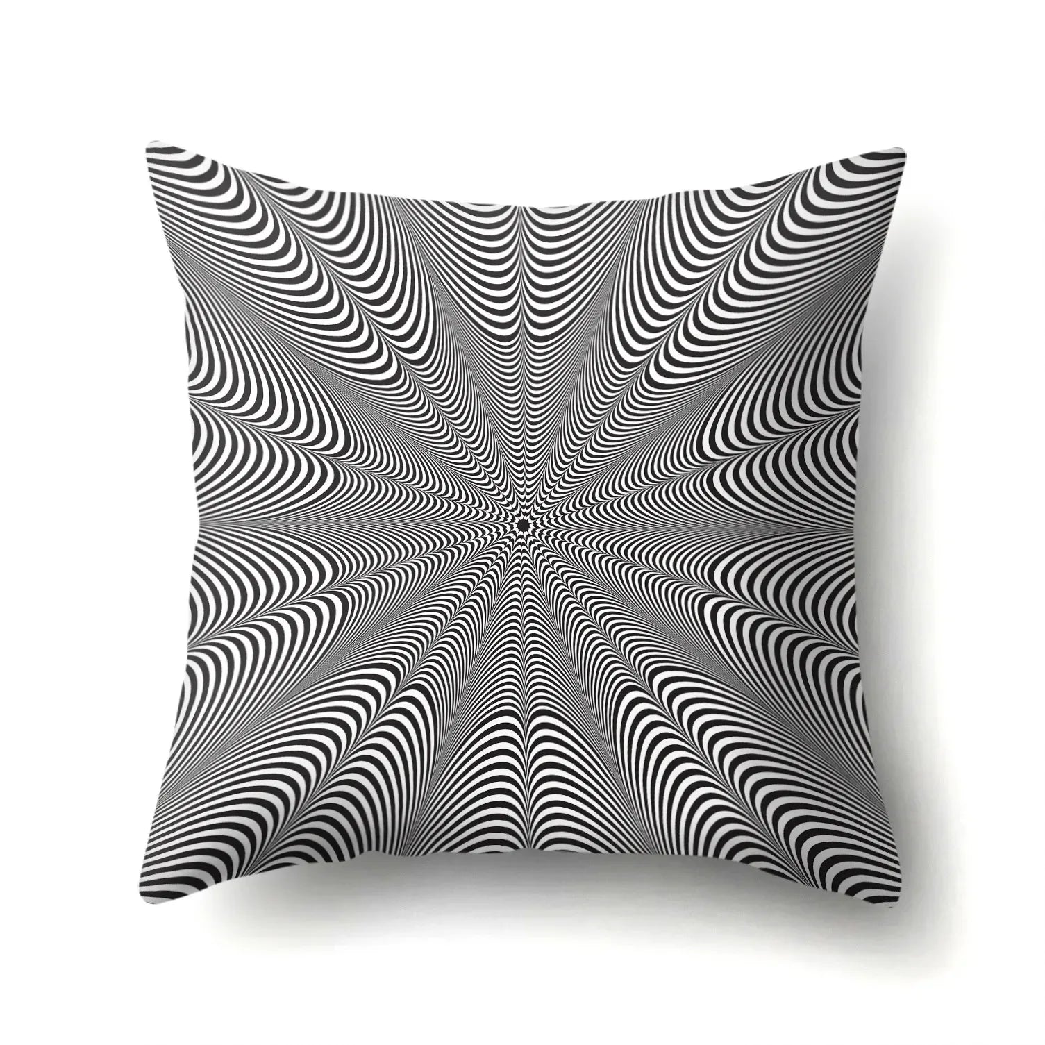 Funda de Almohada Abstracta Retorcida en Blanco y Negro Funda de Almohada Geométrica de Moda para Sofá de Sala de Estar o Dormitorio