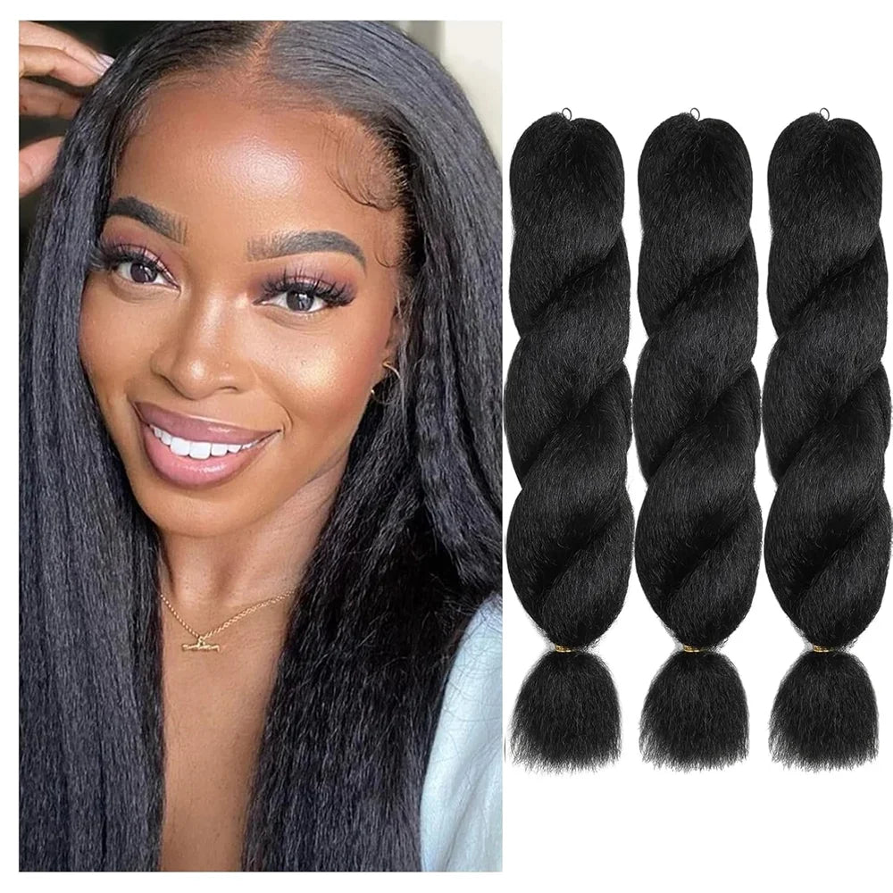 Kinky straight Vixen Crochet Bundles crochet hair 26inch 1/2/3packs Yaki Premium Synthetic Fibers for black women Hair Extension