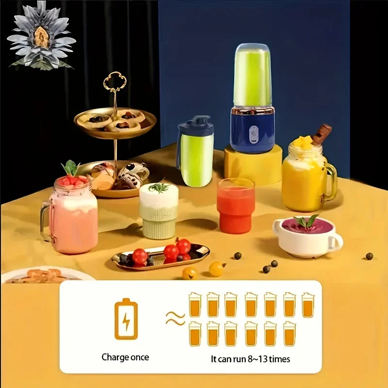 6-bladers 400 ml bærbar blender elektrisk juicer kopp for reise bærbar juicer mikser usb fersk fruktjuice blender smoothie