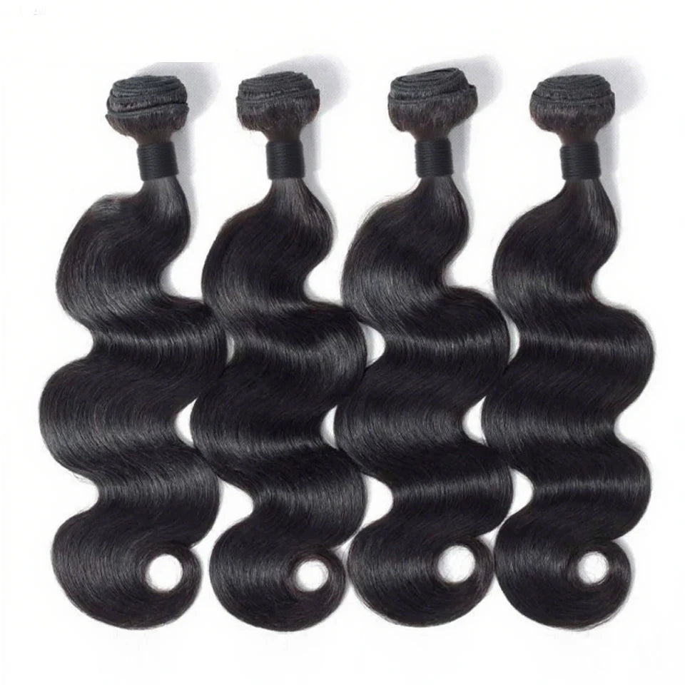 Short Body Wave Bundles Human Hair 8-20 Inch Unprocessed Brazilian Virgin Hair 2/3/4 Packs to Make a Bob Wig Natural Color