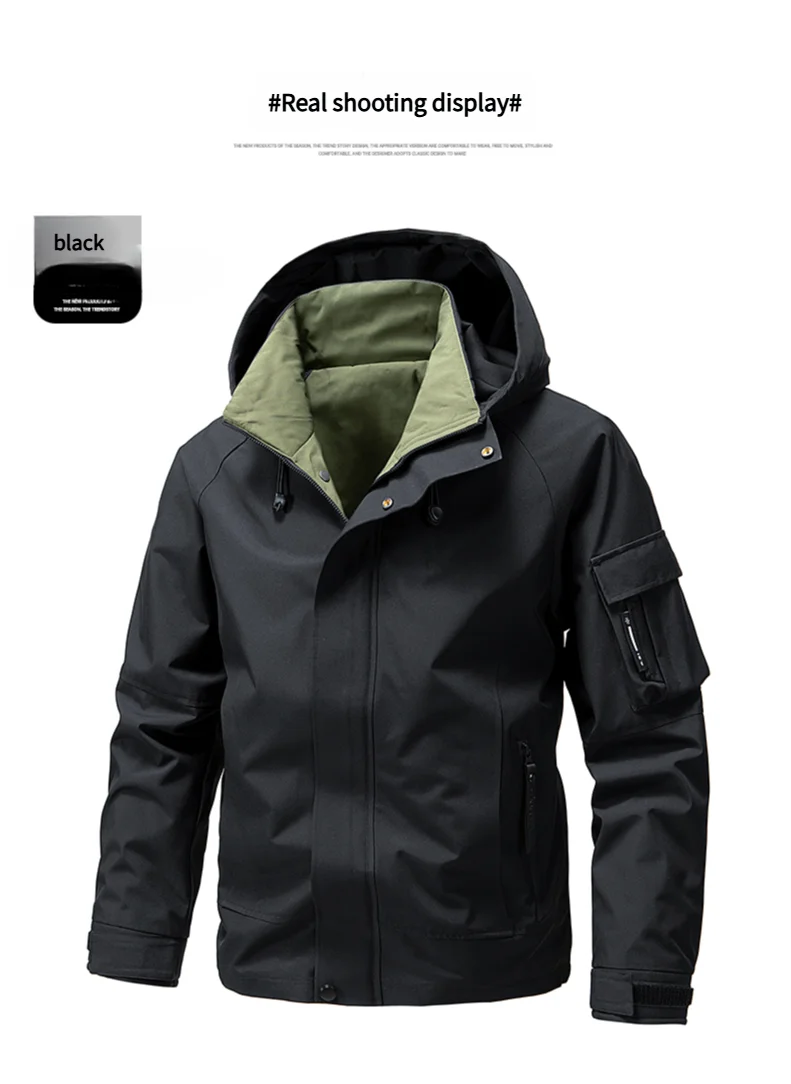 Men's three anti-punching jacket new jacket men's spring and fall fashion tide hooded workwear handsome casual versatile