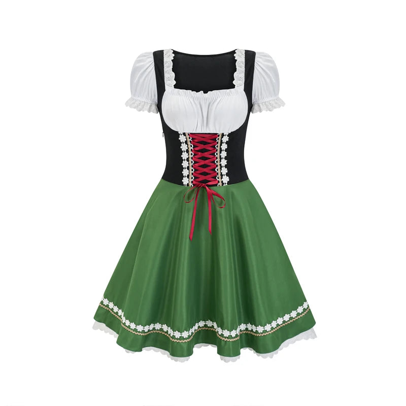 New Women's Munich Oktoberfest Costume Dirndl Dress Traditional German Bavarian Beer Girl Party Dresses