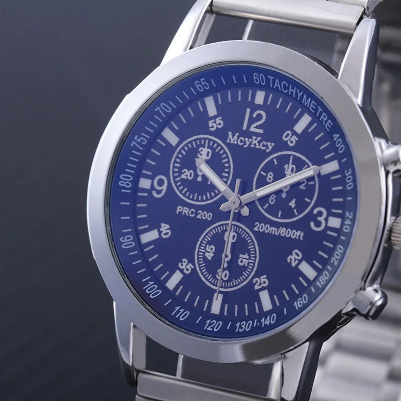 Nuevo reloj de hombre, banda de lujo, reloj redondo, moda, Blu-ray, reloj romano para hombre, relojes para hombre, שעון ספורט, часы мужские наручные