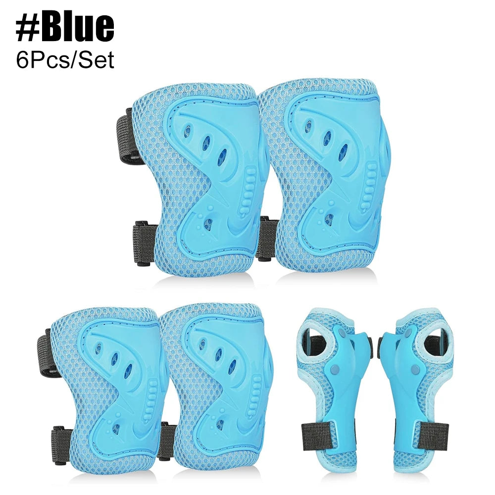 Juego de equipo de protección 6 en 1 para niños, rodilleras para niños de 3 a 10 años, rodilleras y coderas para niños pequeños con protectores de muñeca para patinar y andar en bicicleta