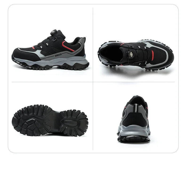 Warehouse Work Shoes for Men Shock Absorbing Anti-Smash Design,Light Sneaker Safety Shoes With Steel Toe Cap Anti-Piercing,