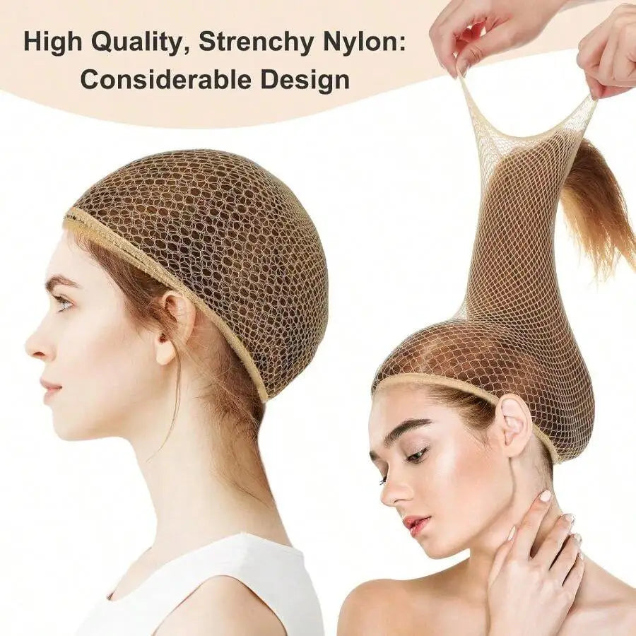 6pcs Wig Caps Women, Hair Net Wig, Non - Slip Stretchy Nylon Mesh Wigs Caps, Natural 50cm Circumference
