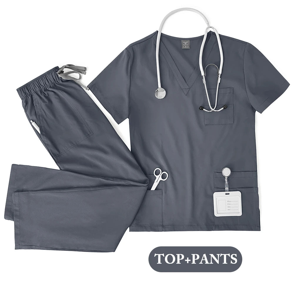 Conjunto unisex de uniforme médico – Cómodo, profesional y perfecto para el trabajo en el sector sanitario