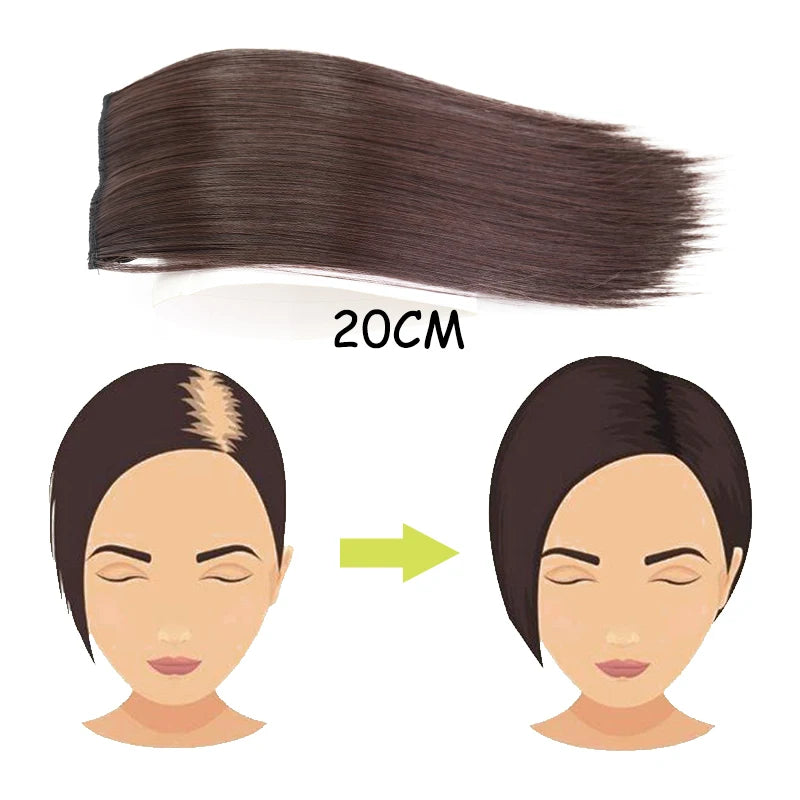 AZQUEEN Almohadillas de cabello sintético invisibles sin costuras con clip de una pieza para aumentar el volumen del cabello, extensiones de cabello, cubrepelo superior lateral