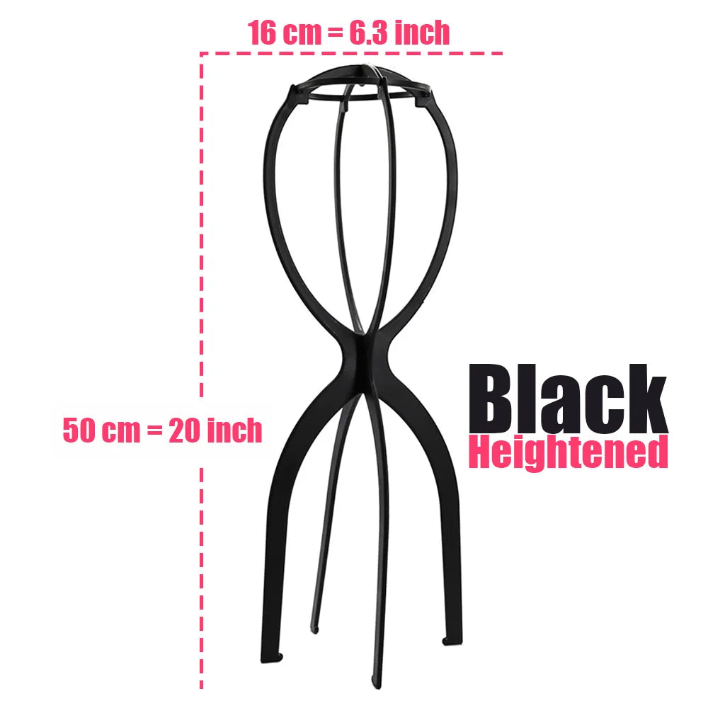 Plastic Wig Stand Portable Wig Head Stand Blank Pink Wig Hang Holder Stand Durable Hair Display Tools Wig Accessories