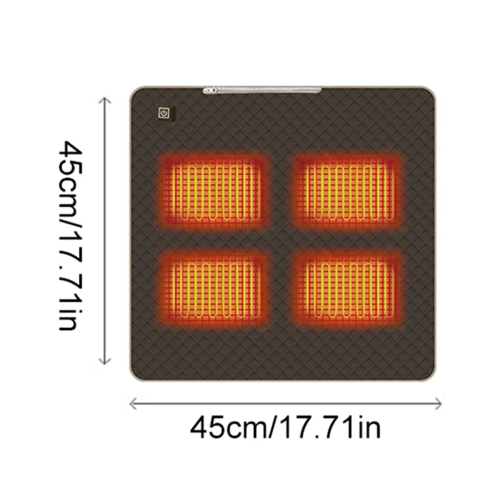 Silla de camping con 4 zonas de calor, alfombrilla térmica USB/tipo C recargable, 3 velocidades ajustables, control de temperatura inteligente, almohadillas térmicas de invierno