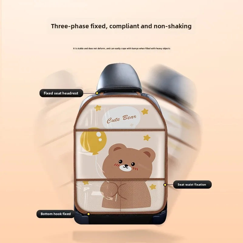 1PC Almohadilla antipedales para niños, protector de respaldo de asiento de coche, funda para niños, alfombrilla antipedales de dibujos animados para coche con bolsa, almohadilla antipedales impermeable