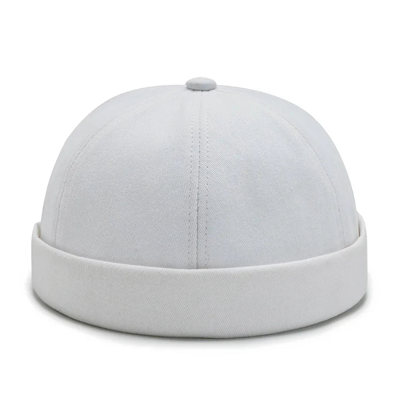 Vintage Palm Embroidery Beanie Hats Men's Docker Cap Spring Landlord Hat Unisex Hip Hop Brimless Hat Adjustable Bonnet Beanies