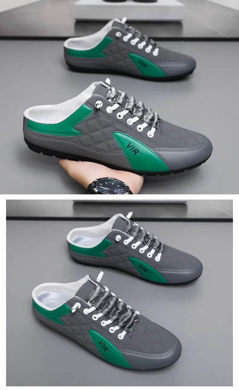 Men's Fashion Soft-soled Half Slippers Men Trendy Casual Shoes Soft Sole Non-slip Shoes New Outdoor Walking Shoes Zapatos Hombre