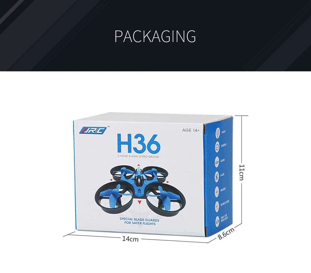 H36 Mini Dron 6 ejes sin cabeza FPV Drones Helicóptero de control remoto de bolsillo Avión RC Dron Quadcopter Juguetes Regalo de Navidad para niños