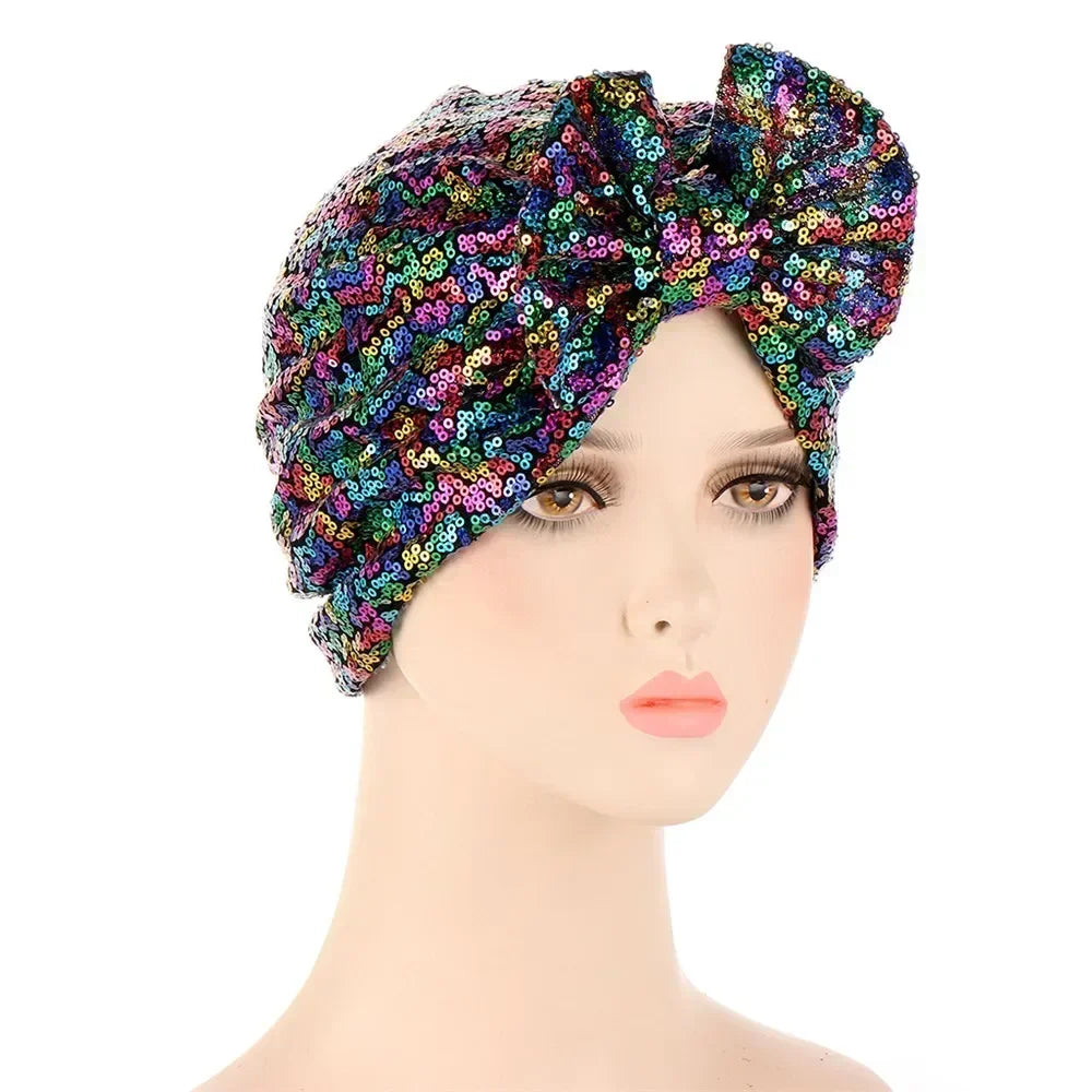 Sombrero turbante indio nuevo con nudo y lazo para mujer, hijab musulmán, pañuelo africano para la cabeza, gorro, gorro para pérdida de cabello, gorro de quimioterapia, pañuelos para la cabeza