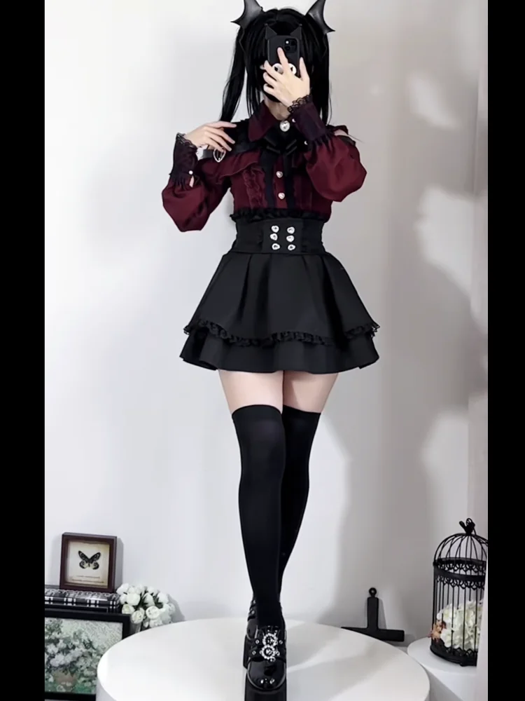 Skirt Outfits Women Clothing 2 Piece Sets Off Shoulder Long Sleeve Shirts High Waist A-line Mini Skirts Suit Fashion Summer Set