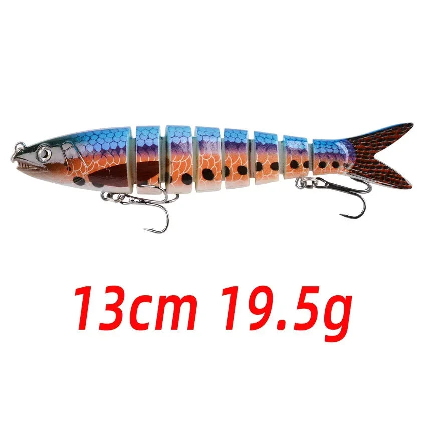 1pcs/Winter fishing gear Bionic Multi-section Swim hard bait  Artificial Wobbler Trolling pike carp crank lure