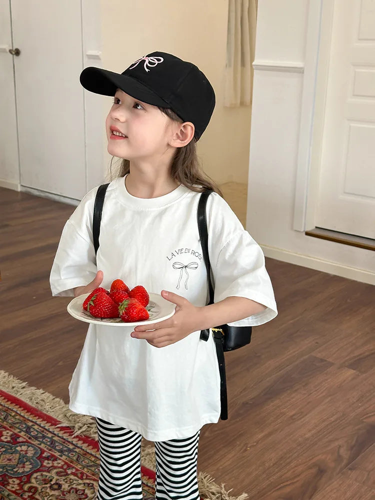 Ropa Infantil Niña Niños Camiseta de Manga Corta Ropa de Niña Verano Tops Ropa de Niños Ropa de Niño Ropa De Niña Ropa De Niño