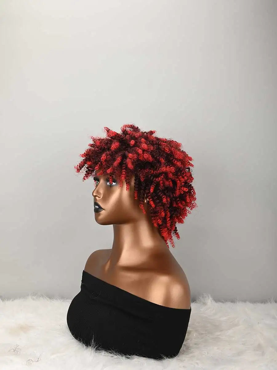 Curly Wig Afro Wigs For Women Short Curly Wigs For Women Kinky Curly Wig With Bangs Natural Hair Wigs For Women