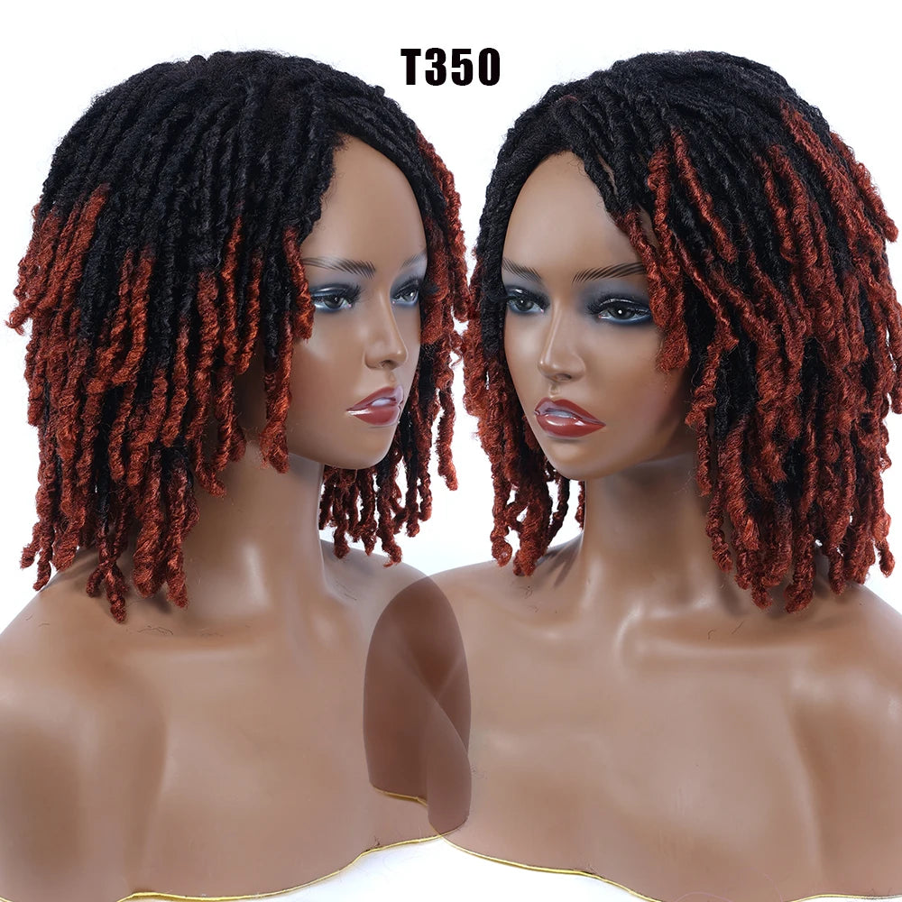 10Inches Braided Wigs  Afro Bob Wig Synthetic DreadLock Wigs For Black Woman Short Curly Ends Cosplay Yun Rong Hair