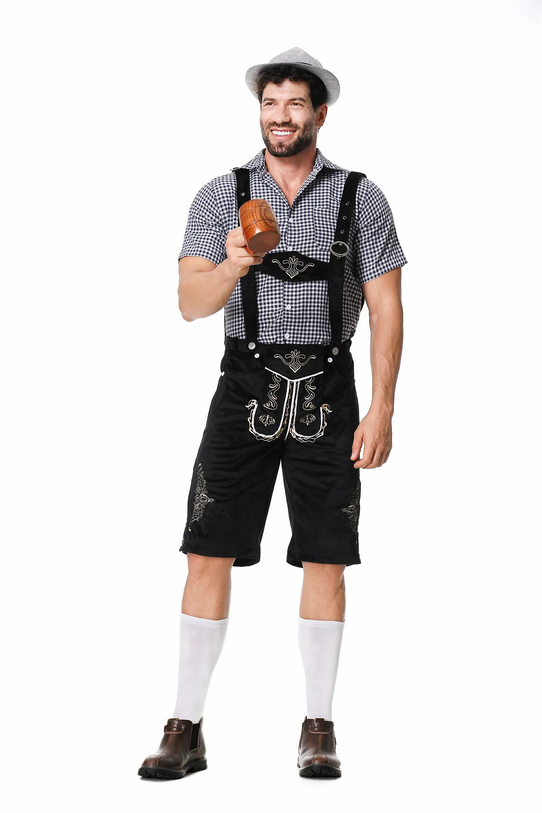 Male Lederhosen Oktoberfest Costumes Bavarian German Beer Festival Cosplay Carnival Halloween Party Outfit For Adult Men