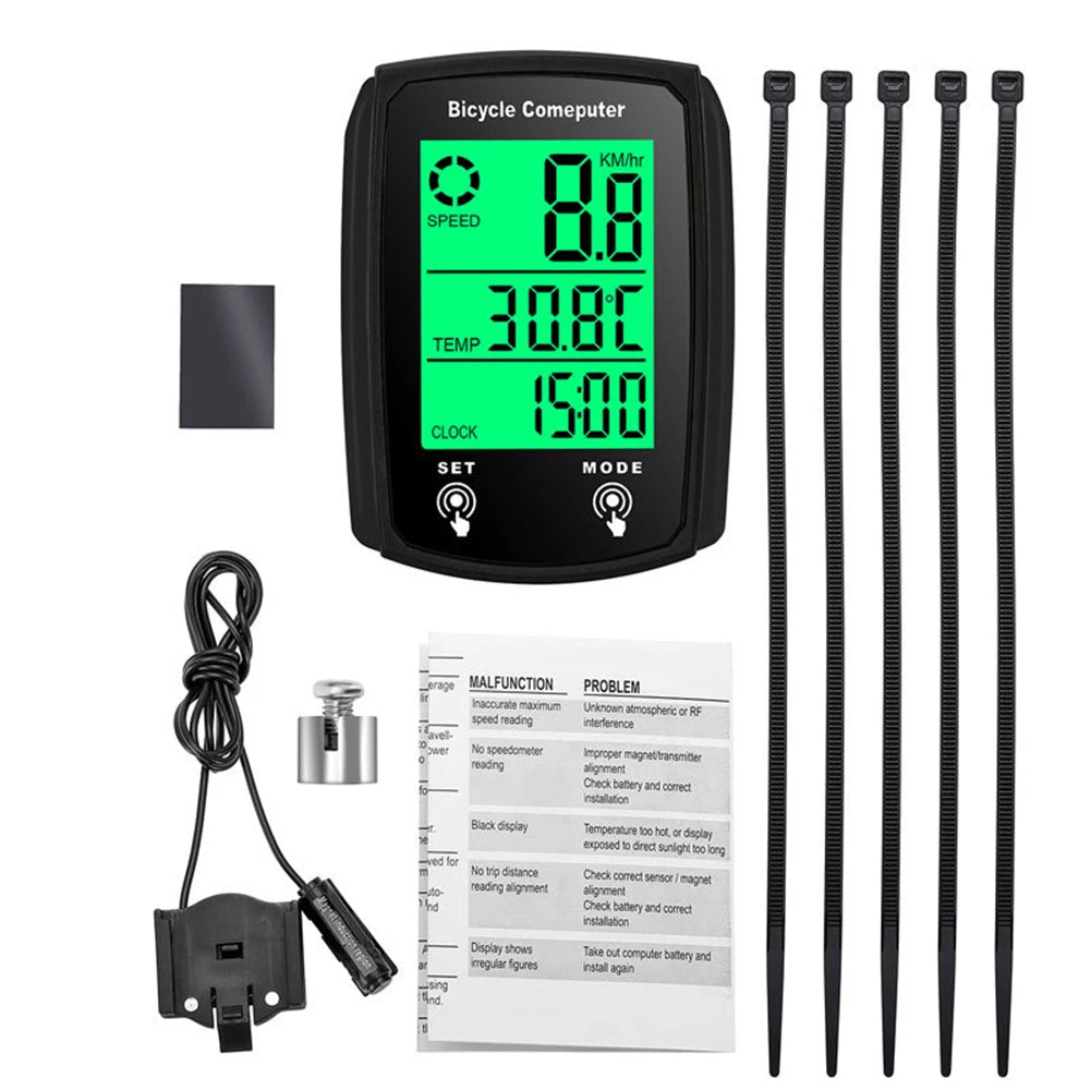 Bicycle Computer LCD Digital Wired Cycling Computer Speedometer Bike Speed Odometer With Backlight bike Accessories
